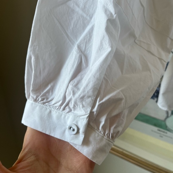 Wilfred Aritzia Verbena Poplin White Frill Collar Long Sleeve Top Blouse XS - Picture 11 of 13